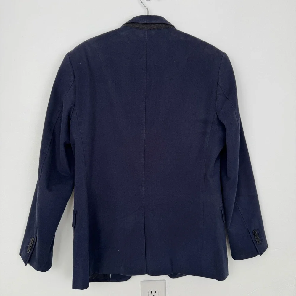 Banana Republic Mens Navy Blue Cotton Slim Fit Blazer Sport Coat 38R 581216